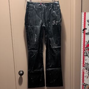 Vintage Y2K Black Vinyl Pants